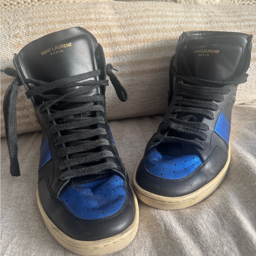 Saint Laurent Black and Blue Men's Sneakers
